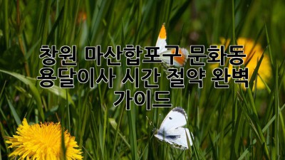 창원 마산합포구 문화동 용달이사 시간 절약 완벽 가이드
